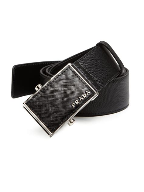 Prada: Black Lux Leather Belt 